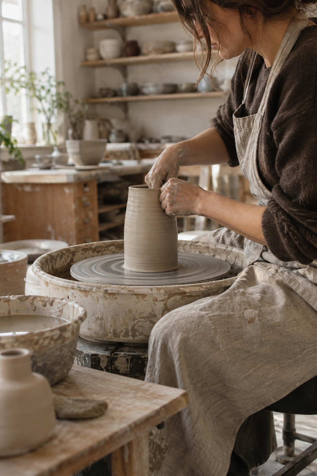 Tasse entsteht in der Keramikwerkstatt