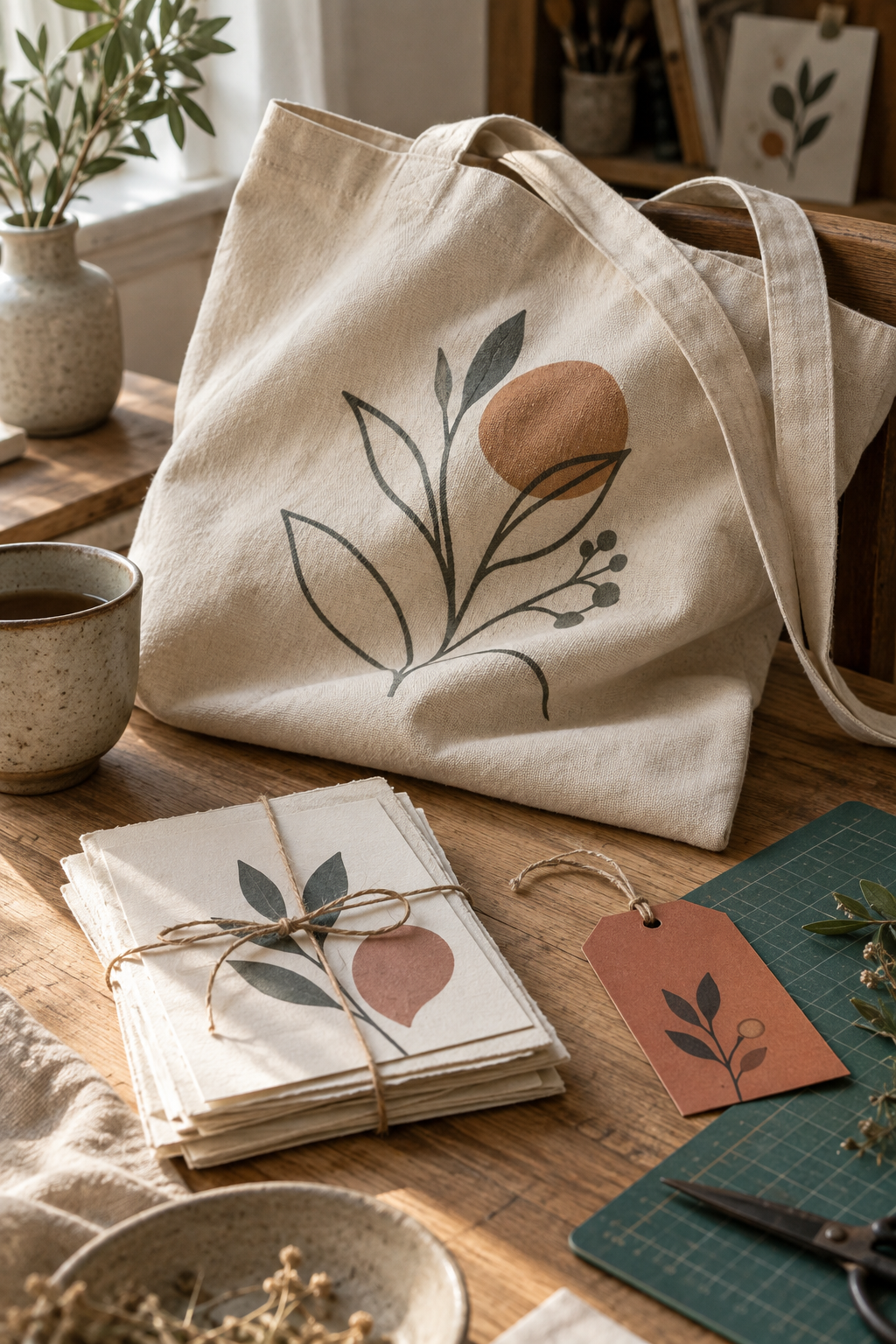 Detail einer gestalteten Stofftasche